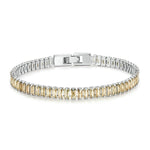 Bracelet étincelant en oxyde de zirconium, bijoux en cuivre plaqué or, YIB055-17LCP, YIB055-19LCP, YIB055-17LVT, YIB055-19LVT