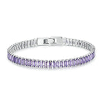 Bracelet étincelant en oxyde de zirconium, bijoux en cuivre plaqué or, YIB055-17LCP, YIB055-19LCP, YIB055-17LVT, YIB055-19LVT