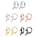 Boucles d'oreilles extensibles chat en argent sterling S925 et diamant, Taille :, Petit plaqué platine, Grand plaqué platine, Grand plaqué or, Grand plaqué or noir, Grand plaqué or rose