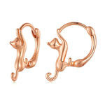 Boucles d'oreilles extensibles chat en argent sterling S925 et diamant, Taille :, Petit plaqué platine, Grand plaqué platine, Grand plaqué or, Grand plaqué or noir, Grand plaqué or rose