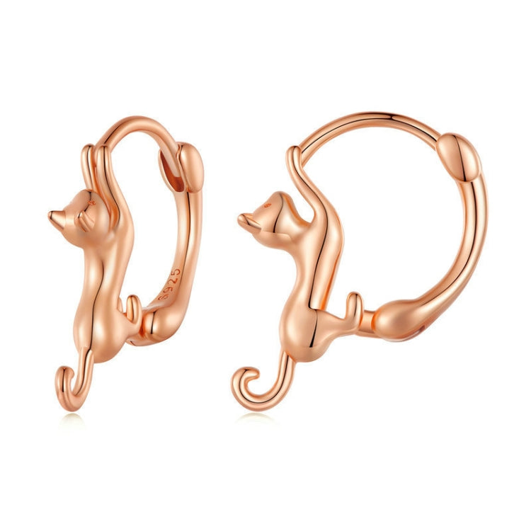 Boucles d'oreilles extensibles chat en argent sterling S925 et diamant, Taille :, Petit plaqué platine, Grand plaqué platine, Grand plaqué or, Grand plaqué or noir, Grand plaqué or rose