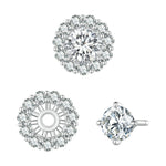 Boucles d'oreilles clous détachables en Moissanite ronde, argent sterling S925, MSE010