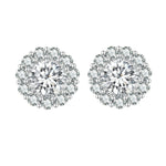 Boucles d'oreilles clous détachables en Moissanite ronde, argent sterling S925, MSE010