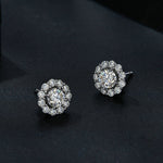 Boucles d'oreilles clous détachables en Moissanite ronde, argent sterling S925, MSE010