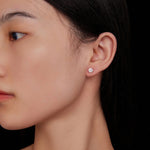 Boucles d'oreilles clous détachables en Moissanite ronde, argent sterling S925, MSE010