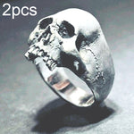 C56213 2 bagues punk crâne vintage bague crâne horreur cadeau homme, 12, 13, 14