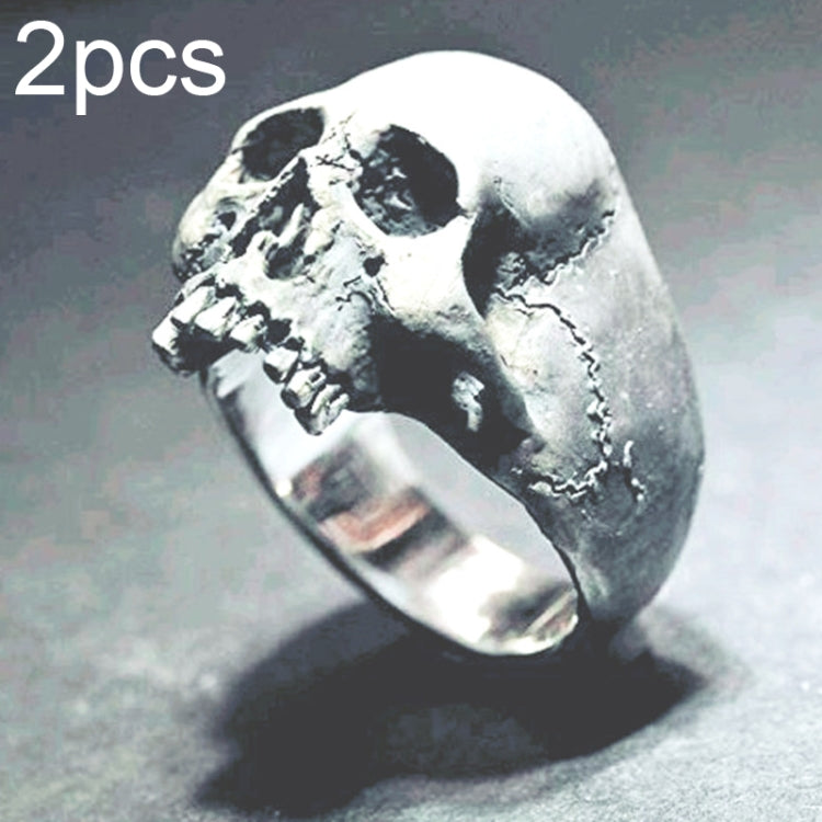 C56213 2 bagues punk crâne vintage bague crâne horreur cadeau homme, 12, 13, 14