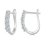 Boucles d'oreilles en Argent Sterling S925 et Moissanite motif U, MSE011