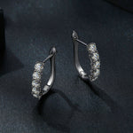 Boucles d'oreilles en Argent Sterling S925 et Moissanite motif U, MSE011