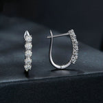 Boucles d'oreilles en Argent Sterling S925 et Moissanite motif U, MSE011