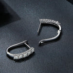 Boucles d'oreilles en Argent Sterling S925 et Moissanite motif U, MSE011