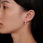 Boucles d'oreilles en Argent Sterling S925 et Moissanite motif U, MSE011