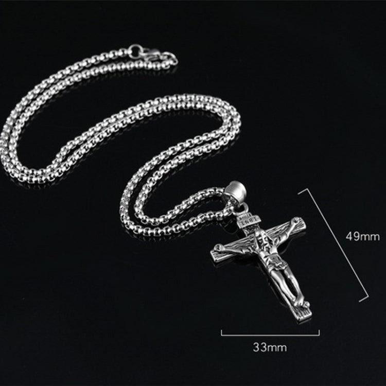 OPK 810 Collier Pendentif Homme Rétro en Acier Titane, [Pendentif Noir Doré, Couleur Acier+Chaîne Perles 3x55cm, Doré+Chaîne Perles 3x55cm, Noir Doré+Chaîne Perles 3x55cm, Pendentif Couleur Acier, Pendentif Doré