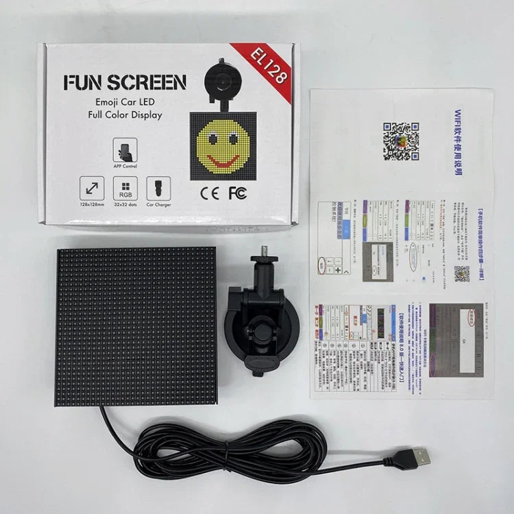 P4-32x32 RGB, affichage LED de voiture à émoticônes couleur, transmission sans fil Wifi personnalisée, P4-32x32 RVB USB