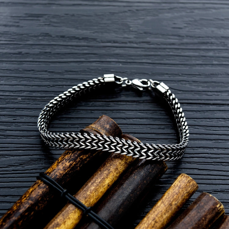 Bracelet pour homme en acier titane de style rétro, accessoires personnels, 1016