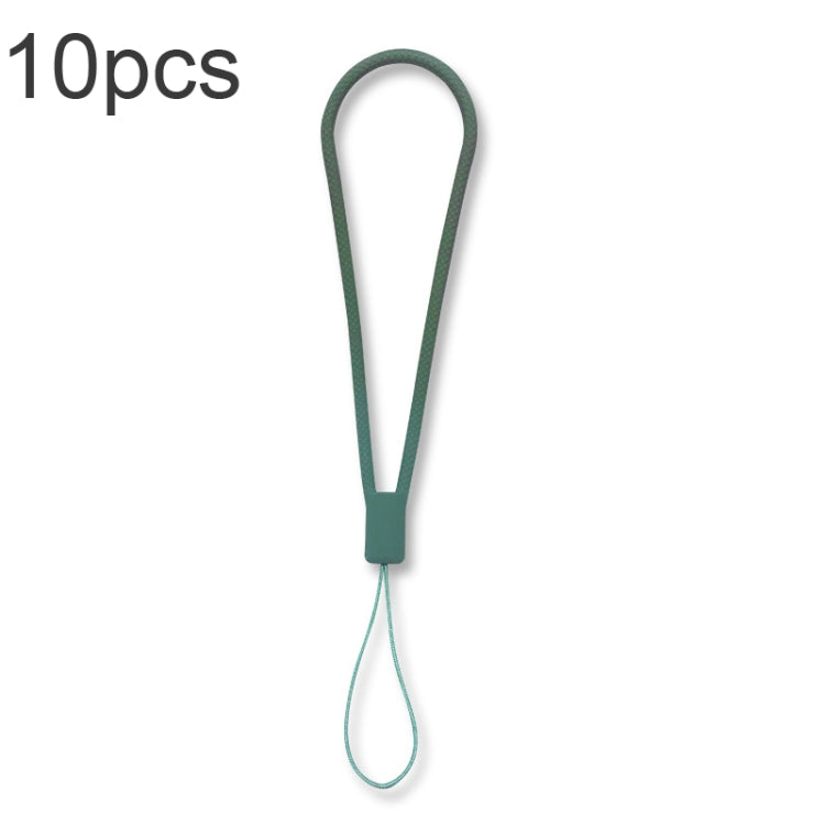 10pcs Cordon de téléphone portable en silicone tressé anti-perte, vert nuit, blanc, violet herbe, vert clair, violet œillet, blanc antique, noir, rouge, vert matcha, jaune citron, violet clair, rose sable, orange sucre, rouge thé