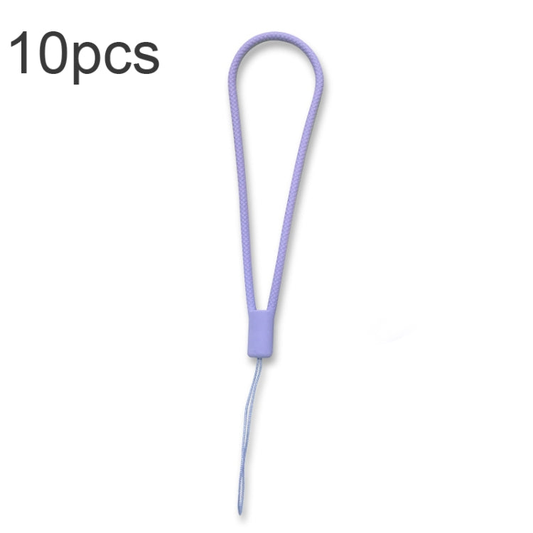 10pcs Cordon de téléphone portable en silicone tressé anti-perte, vert nuit, blanc, violet herbe, vert clair, violet œillet, blanc antique, noir, rouge, vert matcha, jaune citron, violet clair, rose sable, orange sucre, rouge thé