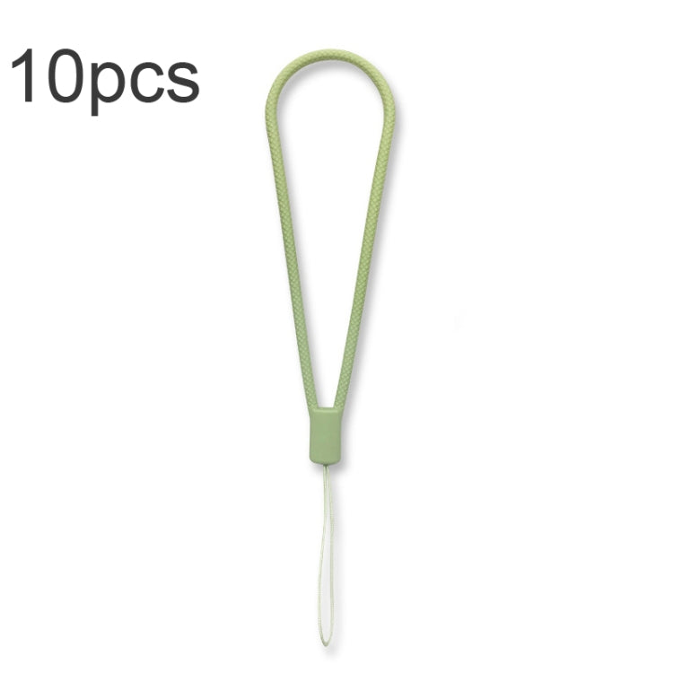 10pcs Cordon de téléphone portable en silicone tressé anti-perte, vert nuit, blanc, violet herbe, vert clair, violet œillet, blanc antique, noir, rouge, vert matcha, jaune citron, violet clair, rose sable, orange sucre, rouge thé