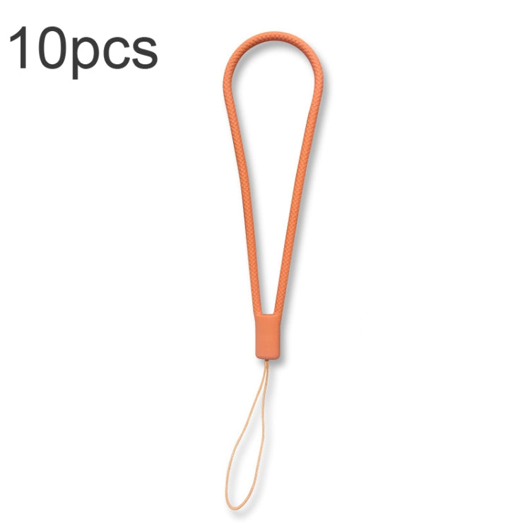 10pcs Cordon de téléphone portable en silicone tressé anti-perte, vert nuit, blanc, violet herbe, vert clair, violet œillet, blanc antique, noir, rouge, vert matcha, jaune citron, violet clair, rose sable, orange sucre, rouge thé