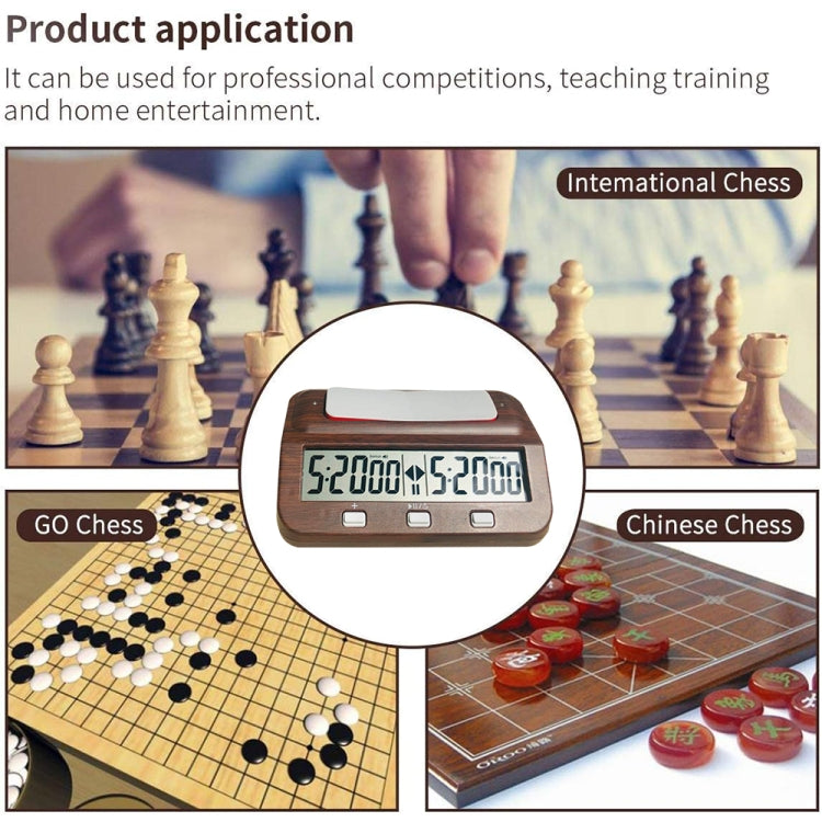 HQT101w Plastic Chess Clock Go Chess Timer, HQT101w Wood Grain