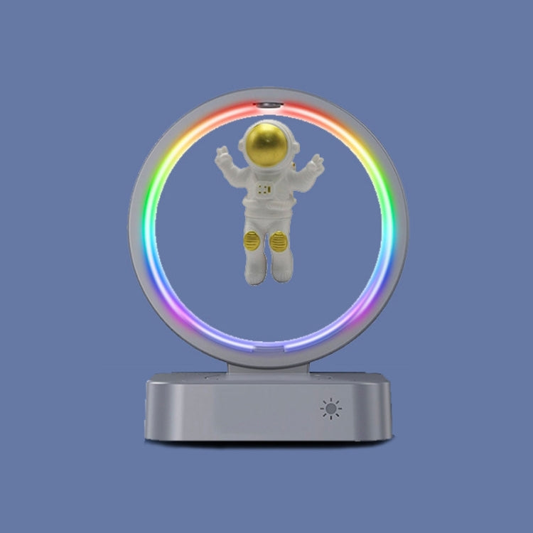 Haut-parleur Bluetooth TWS Astronaute à Lévitation Magnétique Y-558 avec Lumière RGB,Style :, Doré Basique, Argenté Basique, Modèle Horloge Dorée, Modèle Horloge Argentée, Chargement Sans Fil Doré, Chargement Sans Fil Argenté