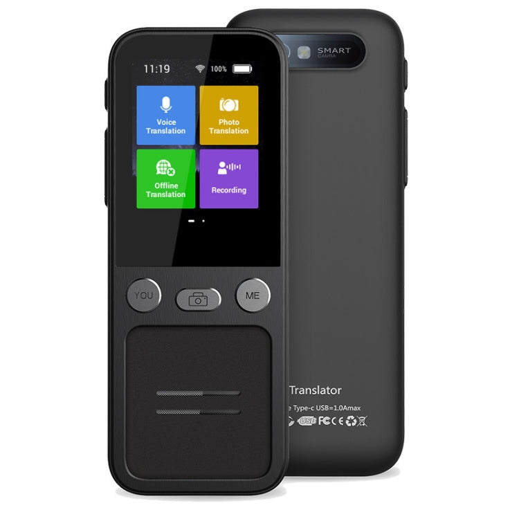 T16 Traducteur de Voyage Intelligent AI, Prend en Charge 138 Langues, Traduction Mutuelle, 14 Traductions Hors Ligne, T16 Noir