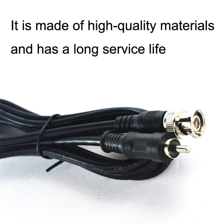 Câble de connexion BNC mâle vers RCA mâle Câble coaxial vidéo HD en cuivre Câble de surveillance, Longueur :, 1m, 1,5m, 2m, 3m, 5m