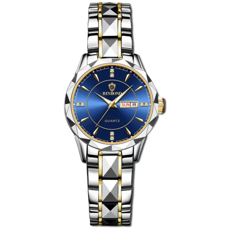 Montre à Quartz Multifonctionnelle Lumineuse BINBONG B5552 avec Calendrier d'Affaires