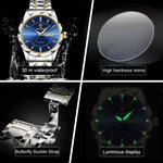 Montre à Quartz Multifonctionnelle Lumineuse BINBONG B5552 avec Calendrier d'Affaires