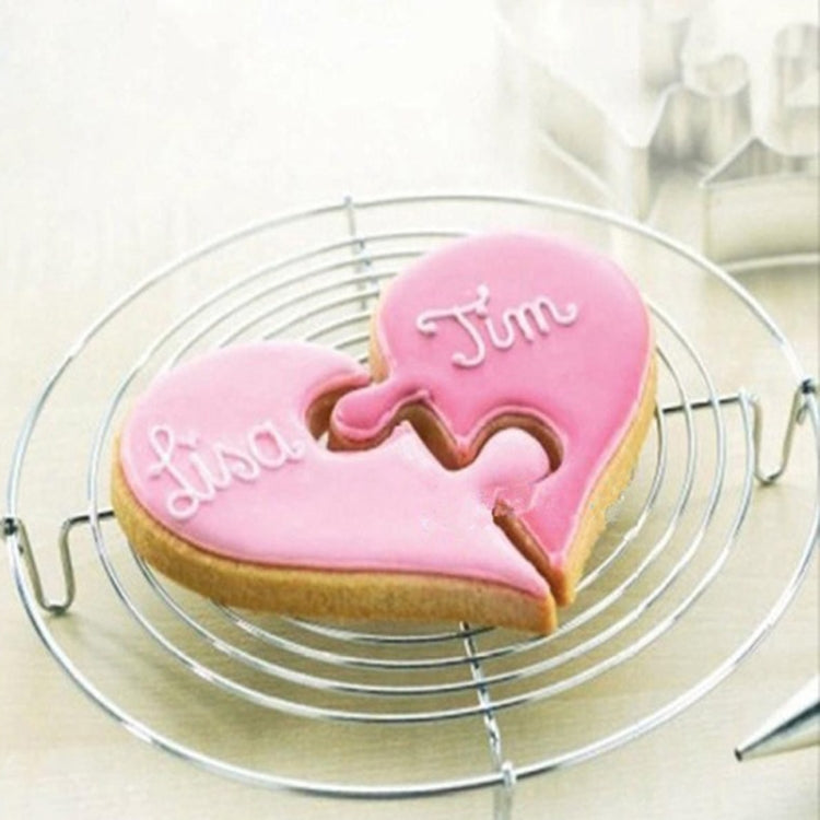 Moule à biscuits puzzle Cœur gauche+Cœur droit, forme de cœur