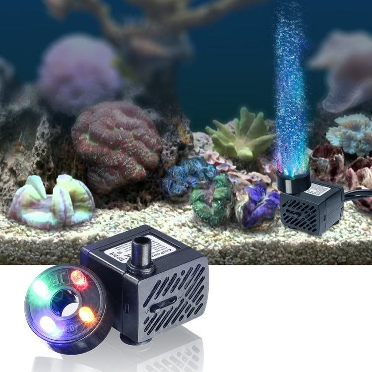 Pompe submersible silencieuse pour aquarium 3W 4 lumières, filtration, fontaine, avec lumière