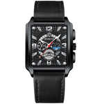 BINBONG B6575 Men Vintage Square Multifunctional Waterproof Luminous Quartz Watch, Black-Rose Gold-Black-Rose, Black-Black-Black-White, Black-Black-Black-Rose, Full Gold-Black, White-Black, Brown Leather-Rose Gold-Black, Black Leather-Rose Gold-Black  ...