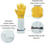 Gants de jardinage épais prolongés en cuir, gants de soudeur, or blanc L, or blanc XL