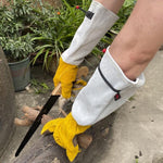 Gants de jardinage épais prolongés en cuir, gants de soudeur, or blanc L, or blanc XL