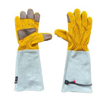Gants de jardinage épais prolongés en cuir, gants de soudeur, or blanc L, or blanc XL