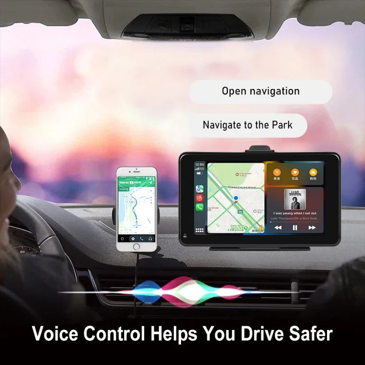 A3135 Écran intelligent filaire HD de 7 pouces avec CarPlay sans fil + Android Auto + Android, sans caméra, avec caméra