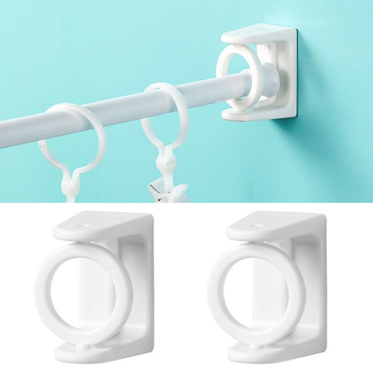 Paquet de 2 Supports Fixes pour Tringle Télescopique en Anneau Circulaire/Triangulaire Pivotant, Modèle Adhésif Blanc, Modèle Adhésif Transparent