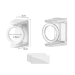Paquet de 2 Supports Fixes pour Tringle Télescopique en Anneau Circulaire/Triangulaire Pivotant, Modèle Adhésif Blanc, Modèle Adhésif Transparent