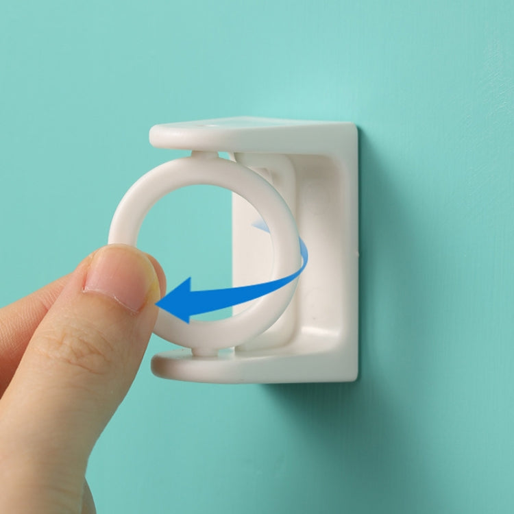 Paquet de 2 Supports Fixes pour Tringle Télescopique en Anneau Circulaire/Triangulaire Pivotant, Modèle Adhésif Blanc, Modèle Adhésif Transparent