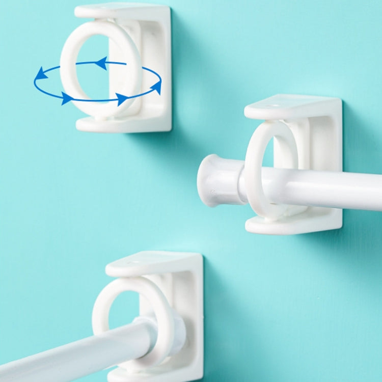 Paquet de 2 Supports Fixes pour Tringle Télescopique en Anneau Circulaire/Triangulaire Pivotant, Modèle Adhésif Blanc, Modèle Adhésif Transparent