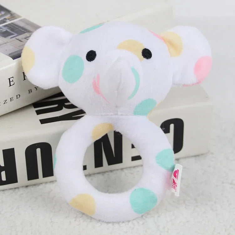 Hochet pour bébé Jouets à poignée à saisir Jouets apaisants pour nouveau-né, Style :, Girafe, Lapin rose, Petit éléphant gris, Koala, Cochon, Singe, Lapin blanc, Petite souris rouge, Petit éléphant fleur, Petite banane, Hochet ours bleu pour dormir