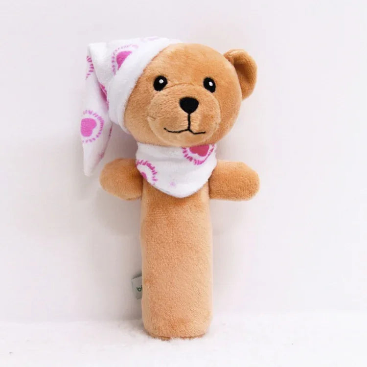 Hochet pour bébé Jouets à poignée à saisir Jouets apaisants pour nouveau-né, Style :, Girafe, Lapin rose, Petit éléphant gris, Koala, Cochon, Singe, Lapin blanc, Petite souris rouge, Petit éléphant fleur, Petite banane, Hochet ours bleu pour dormir