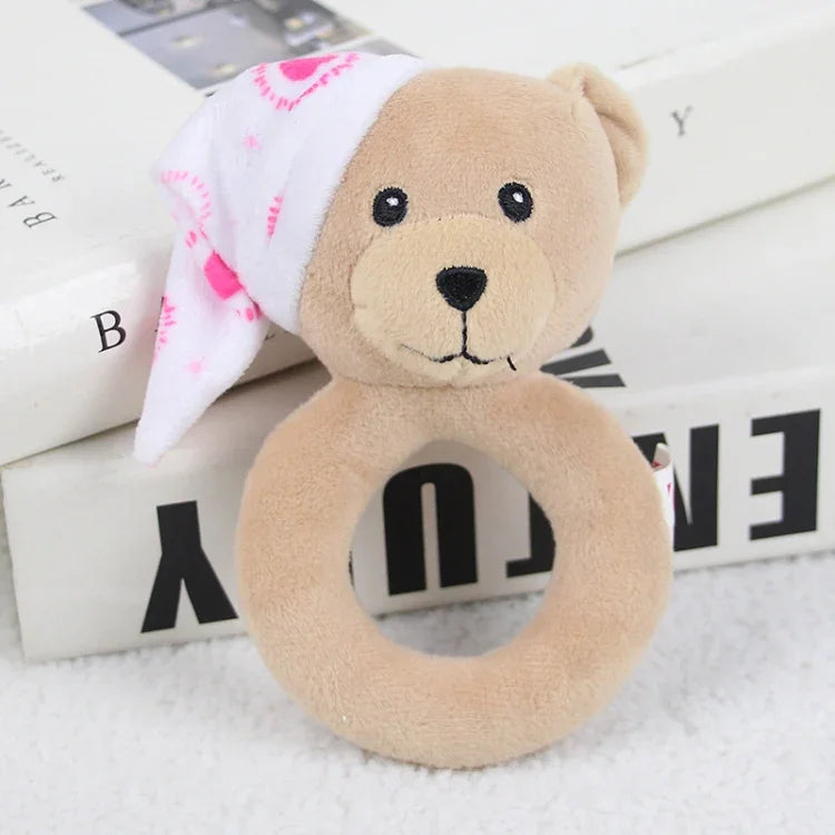 Hochet pour bébé Jouets à poignée à saisir Jouets apaisants pour nouveau-né, Style :, Girafe, Lapin rose, Petit éléphant gris, Koala, Cochon, Singe, Lapin blanc, Petite souris rouge, Petit éléphant fleur, Petite banane, Hochet ours bleu pour dormir