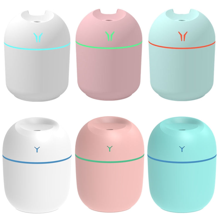 Humidificateur de voiture veilleuse colorée de bureau USB, Spéc. : 250 ml (Y-Blanc), 250 ml (Y-Rose), 250 ml (Y-Bleu), 220 ml (Y2-Blanc), 220 ml (Y2-Rose), 220 ml (Y2-Bleu)