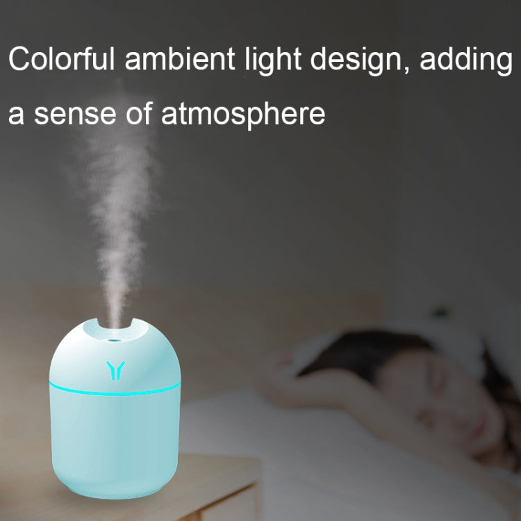 Humidificateur de voiture veilleuse colorée de bureau USB, Spéc. : 250 ml (Y-Blanc), 250 ml (Y-Rose), 250 ml (Y-Bleu), 220 ml (Y2-Blanc), 220 ml (Y2-Rose), 220 ml (Y2-Bleu)