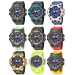 Montre homme sportive multifonctionnelle étanche lumineuse SMAEL 8008 pour extérieur, rouge, noir, orange, vert fluorescent, bleu foncé, vert herbe, noir or, rose or, noir bleu