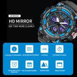 Montre homme sportive multifonctionnelle étanche lumineuse SMAEL 8008 pour extérieur, rouge, noir, orange, vert fluorescent, bleu foncé, vert herbe, noir or, rose or, noir bleu