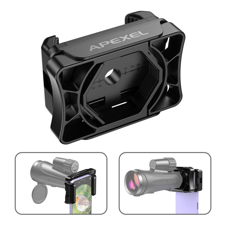 APEXEL APL-F002 Connecteur universel pour oculaire de monoculaire double pour l'observation des oiseaux, accessoires de téléphone, APL-F002