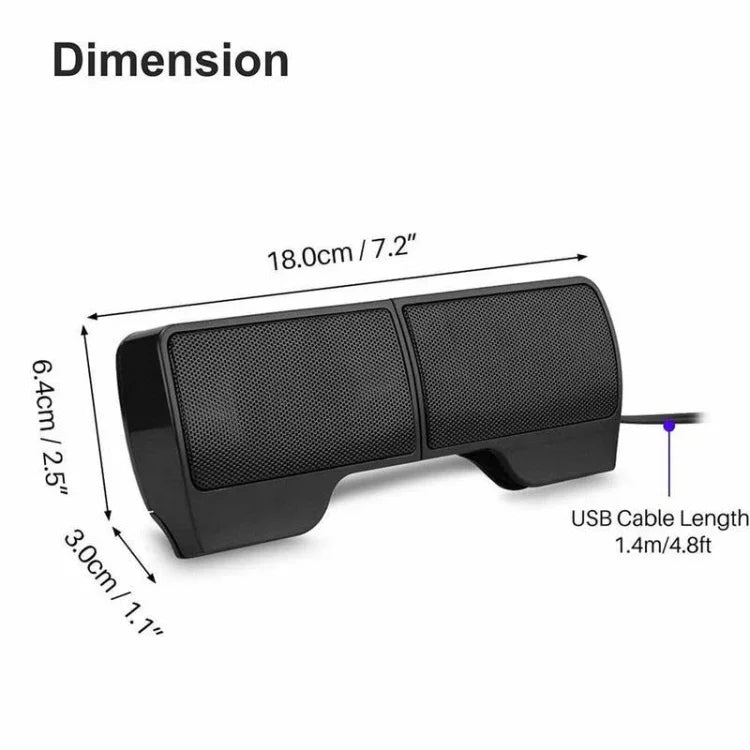 Mini haut-parleur stéréo USB clip-on pour ordinateur portable, PC de bureau, tablette, Mini clip-on