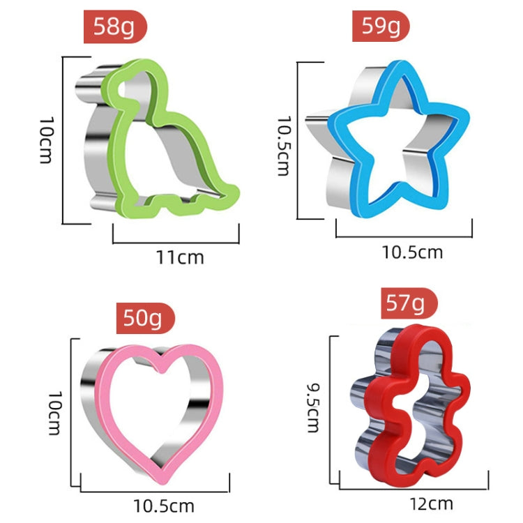 Modèle de découpe de pain sandwich en acier inoxydable avec protections, moule à biscuits pour fruits et légumes, Grand Cœur, Grande Étoile, Grand Dinosaure, Grand Bonhomme en Pain d'Épices